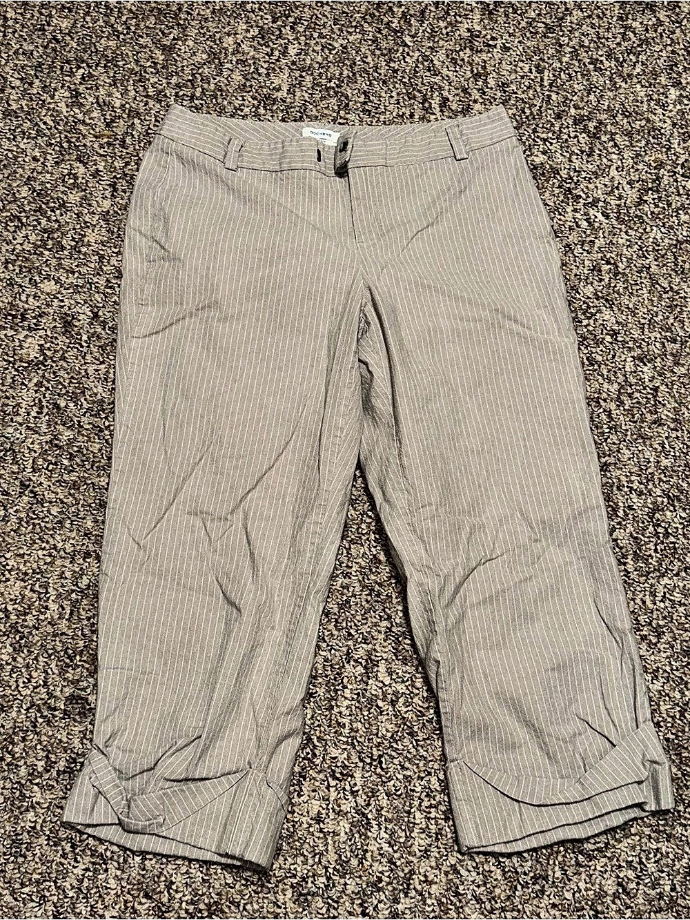 Women's size 8 pants Dockers Ideal Fit Striped Straight Leg Pants Size 8